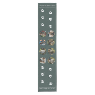 Chemin De Table Court Photo personnalisée Collage Chats vert