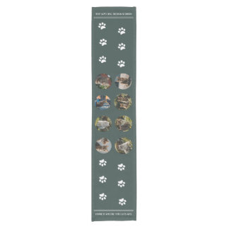 Chemin De Table Court Photo personnalisée Collage Chats vert