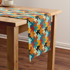 Chemin De Table Court Pièces de puzzle esthétique vintage Motif
