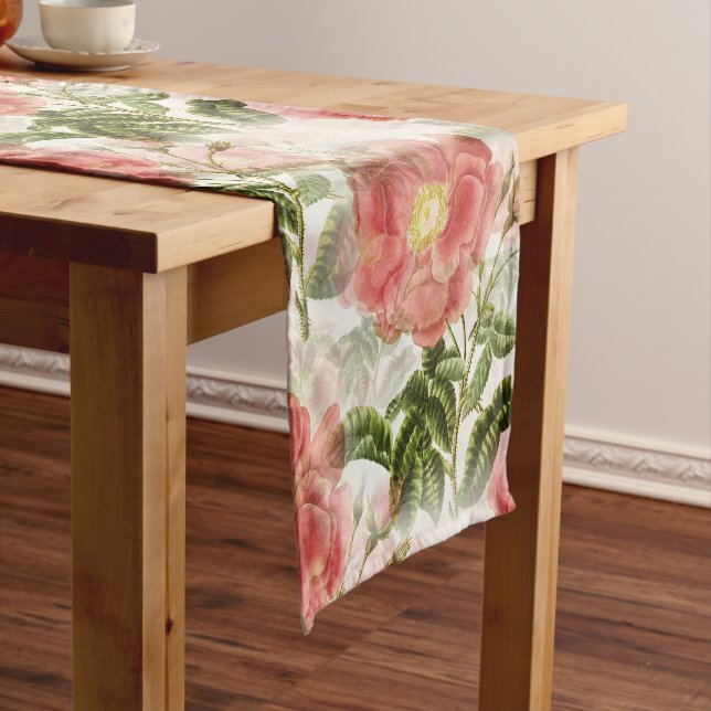 Chemin De Table Court Pink Camellia (In Situ)