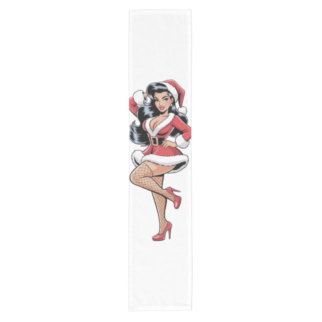 Chemin De Table Court Pinup Santa Babe (Devant)