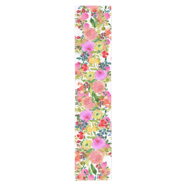 Chemin De Table Court PixDezines Floral/Aquarelle/Ranunculus (Devant)