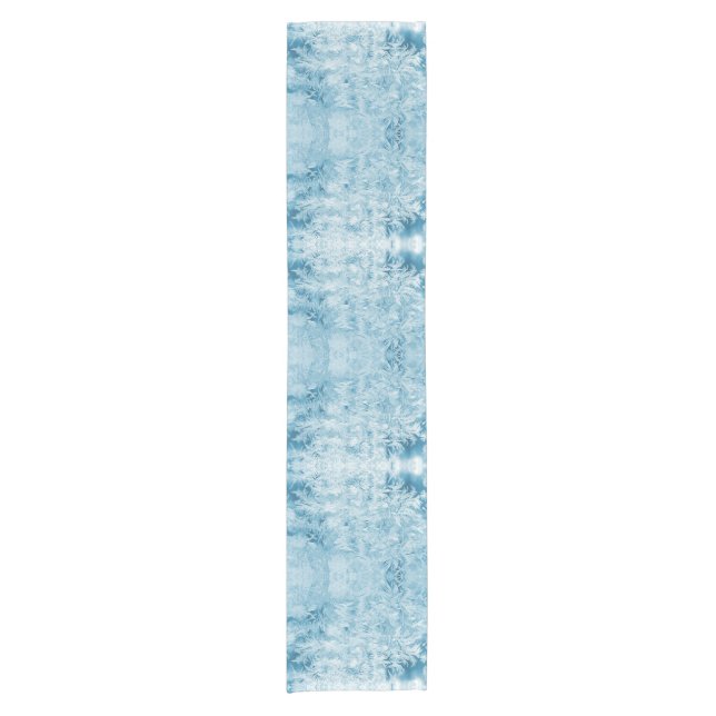 Chemin De Table Court Plumes Abstraites et flocons de neige (Devant)