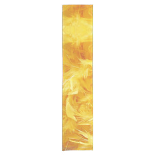 Chemin De Table Court Plumes jaune vif