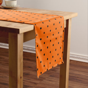 Chemin De Table Court Pois avec Halloween noir et orange