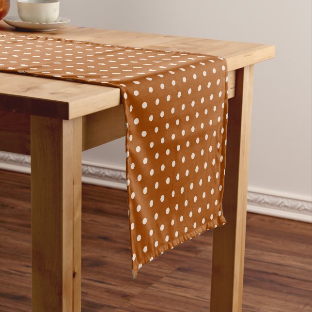 Chemin De Table Court Pois Brown (In Situ)