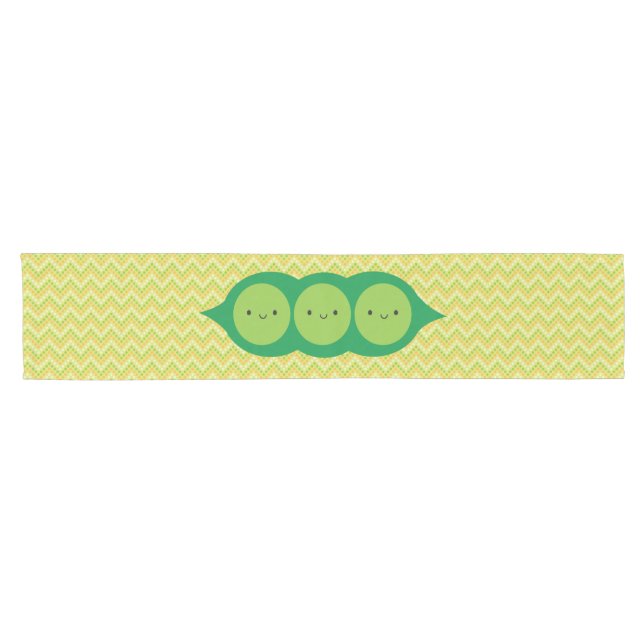 Chemin De Table Court Pois de Kawaii dans une cosse (Horizontal)