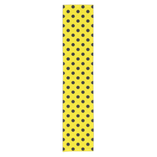 Chemin De Table Court Pois jaunes et noirs