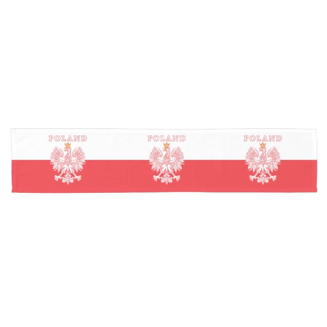 Chemin De Table Court Pologne avec aigle rouge polonais (Horizontal)