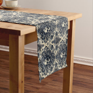 Chemin De Table Court Punk baroque - Crâne gothique