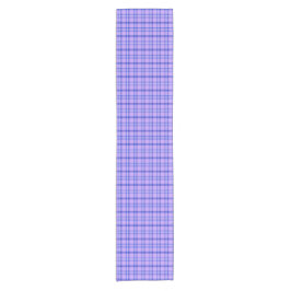 Chemin De Table Court Purple Blue Plaid Classic Pattern Bright