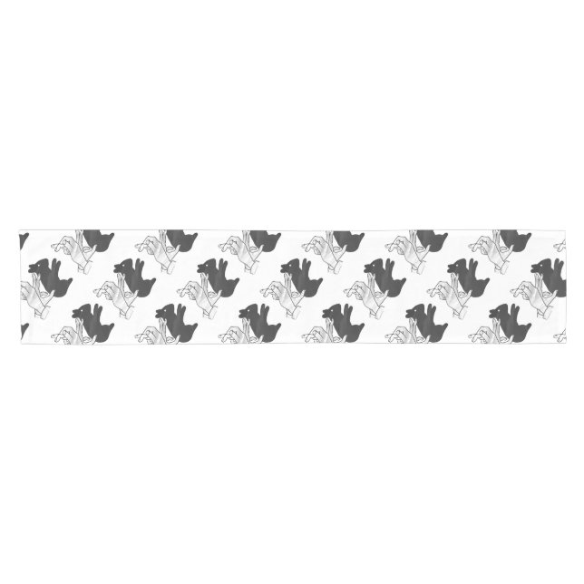 Chemin De Table Court Rabbit Silhouette main (Horizontal)