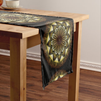 Chemin De Table Court Ramadan Mandala Black Table Runner