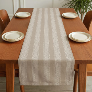 Chemin De Table Court Rayure Tribale Chaud Taupe Beige Maison de Campagn