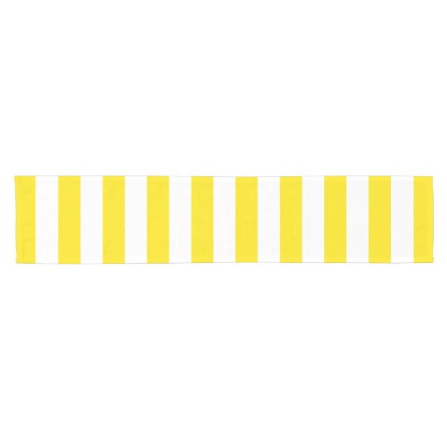 Chemin De Table Court Rayures jaunes horizontales (Horizontal)