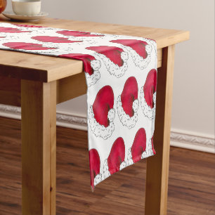 Chemin De Table Court Red Santa Claus Casquette Joyeux Noël Noël Noël No