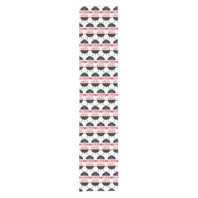 Chemin De Table Court Reine Du Grill, Rouge Couronne Violet (Devant)
