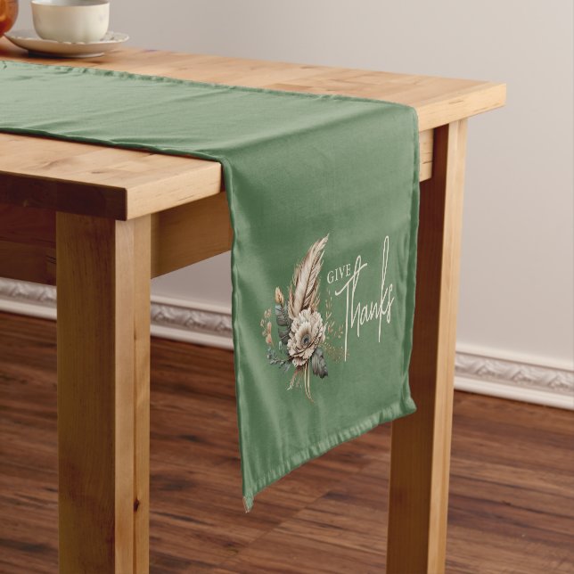 Chemin De Table Court Remerciements Boho Fall Floral Thanksgiving (In Situ)