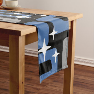 Chemin De Table Court Retro Mid-Century Moderne Abstrait