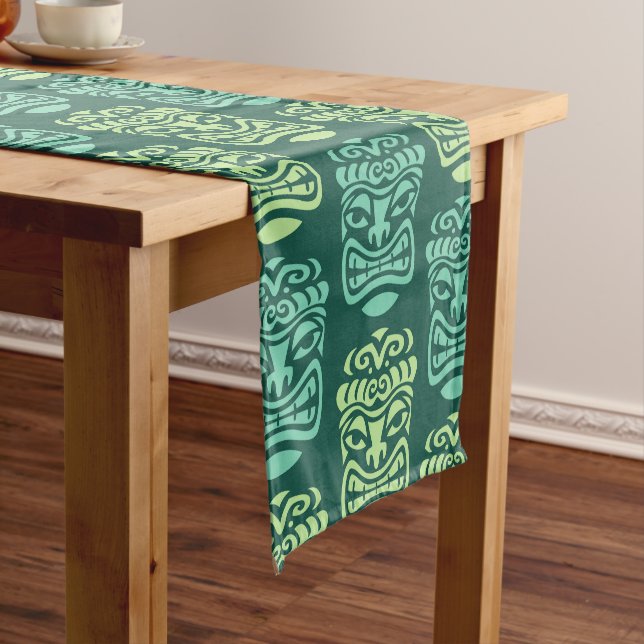 Chemin De Table Court Retro Tiki Beach Bar Motif (In Situ)