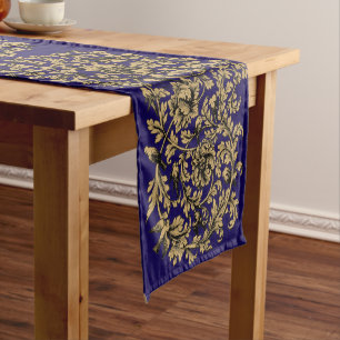 Chemin De Table Court Rococo Vin et oiseaux Baroque du XVIIIe siècle Mot