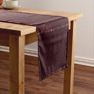 Chemin De Table Court Romance Vin De Minuit Dark Satiny Grunge Damask