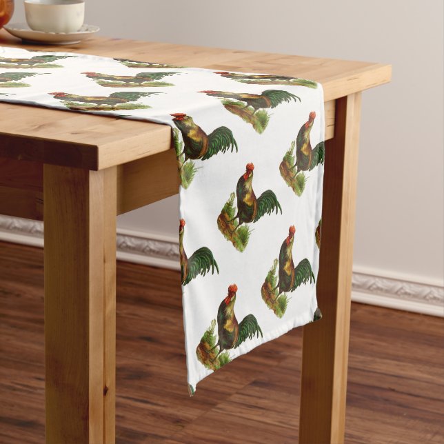 Chemin De Table Court Rooster Design Farmhouse Table Runer (In Situ)