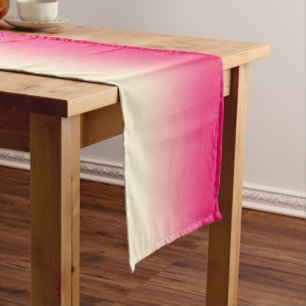 Chemin De Table Court Rose de corail à la mode au gradient blanc vintage