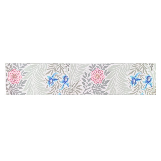 Chemin De Table Court Rose et Larkspur, William Morris (Horizontal)