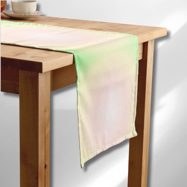 Chemin De Table Court Rose vert pâle Blanc 3D Optique Motif dégradé (Créateur téléchargé)