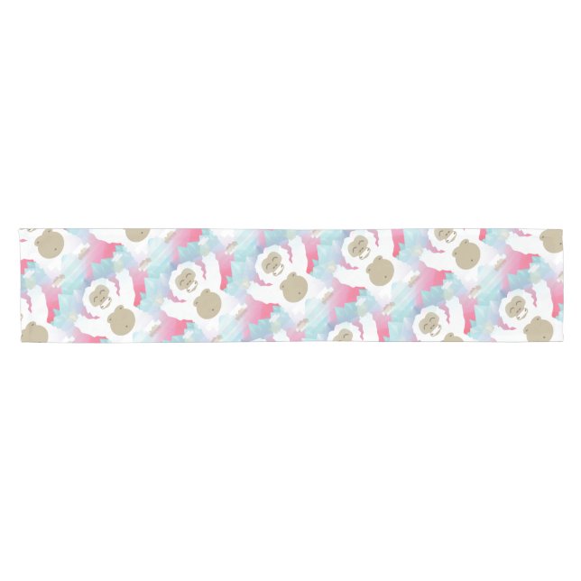 Chemin De Table Court rosé yeti table coureur tablerunner tissu (Horizontal)