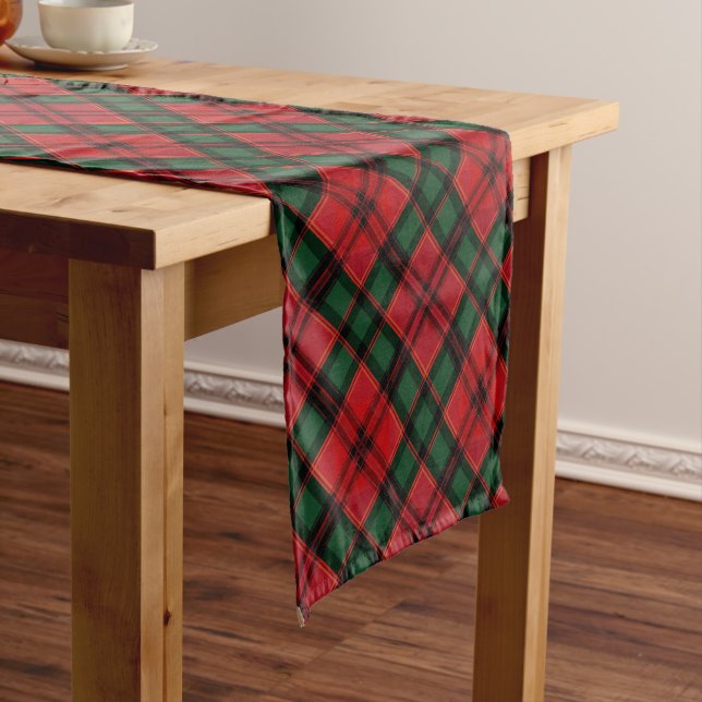 Chemin De Table Court Rouge Et Vert Plaid (In Situ)