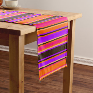 Chemin De Table Court Runer de table à rayures orange, magenta et violet