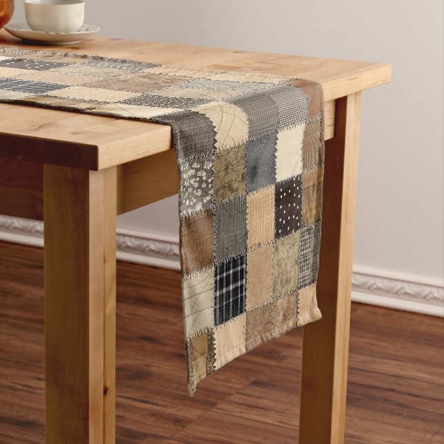 Chemin De Table Court Runner table Patchwork rustique (In Situ)