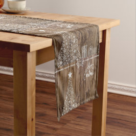 Chemin De Table Court Rustic Joyeux Noël Slogan Coureur de table