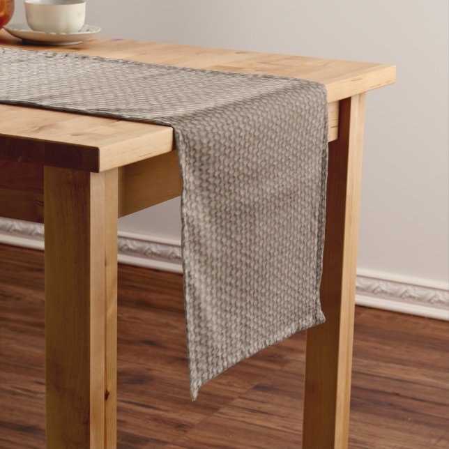 Chemin De Table Court Rustique kaki burlap pays chic table runner (In Situ)