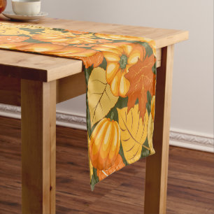 Chemin De Table Court Saison d'automne Halloween Citrouille Motif