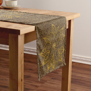 Chemin De Table Court Saison de vacances Poinsettia Plante Motif