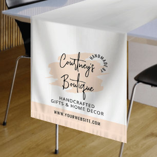 Chemin De Table Court Salon Artisanal Aquarelle Beige Féminin Entreprise