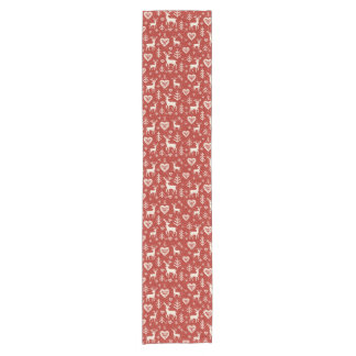 Chemin De Table Court Scandi Reindeer Hearts