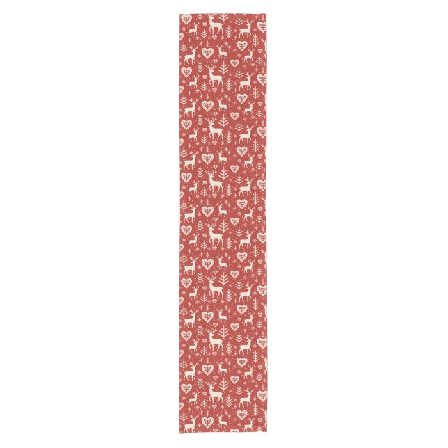 Chemin De Table Court Scandi Reindeer Hearts (Devant)