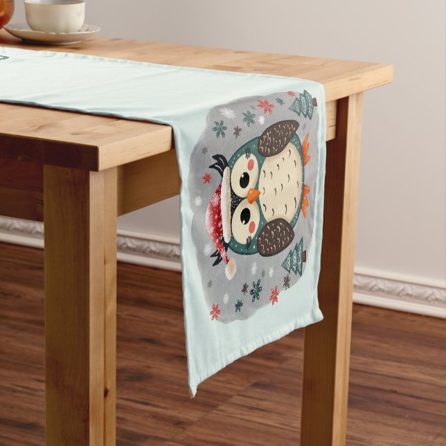 Chemin De Table Court Scandinavian Folk Art Style (In Situ)