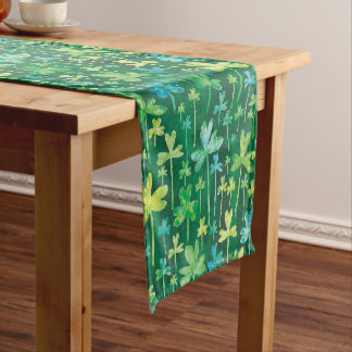 Chemin De Table Court Shamrocks St. Patrick's Day Dark Green