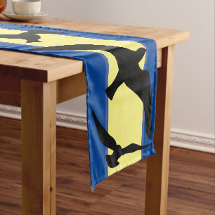 Chemin De Table Court Silhouette Black Bird Ravens