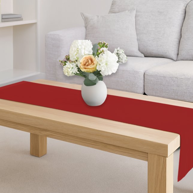 Chemin De Table Court Simple Noël rouge rustique (Créateur téléchargé)