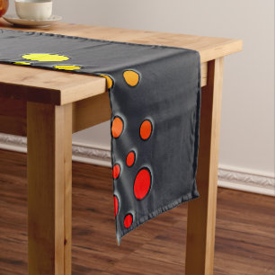 Chemin De Table Court SlipperyJoe aime les bulles rouge orange jaune ver