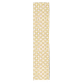 Chemin De Table Court Snowflake Plaid Pattern Yellow Table Runner