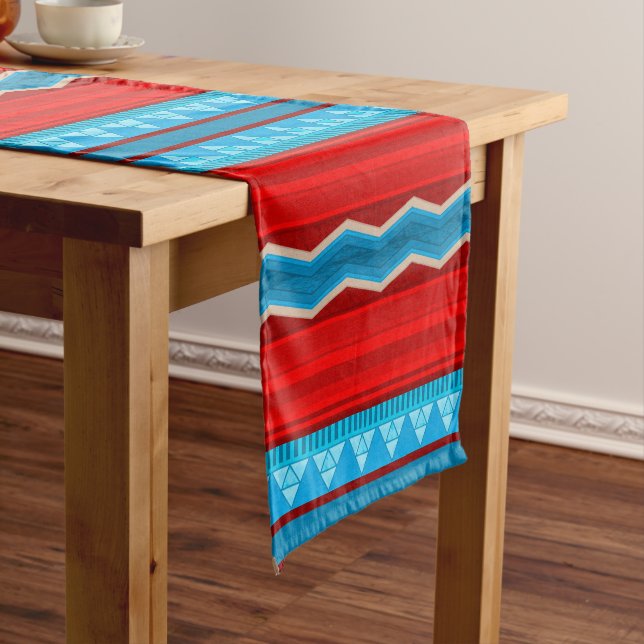 Chemin De Table Court Southwest River Canyon Geometric Red Turquoise (In Situ)