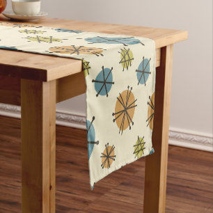 Chemin De Table Court Starbursts Modernes Du Milieu Du Siècle Multicolor