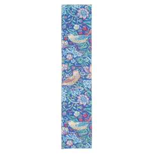 Chemin De Table Court Strawberry Thief Blue, William Morris